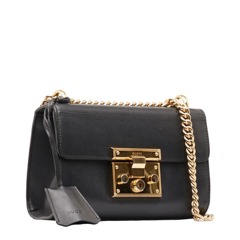 Gucci Chain Shoulder Bag 409487 Black G Leather  Gucci