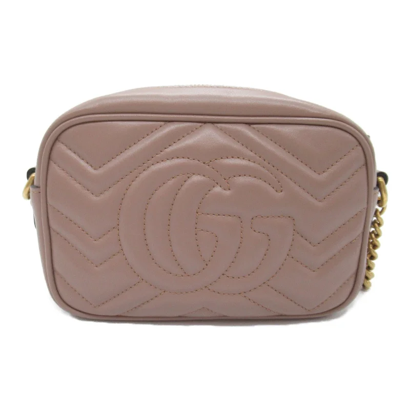 Gucci Chain Shoulder Shoulder Bag Leather  Pink / Beige 448065