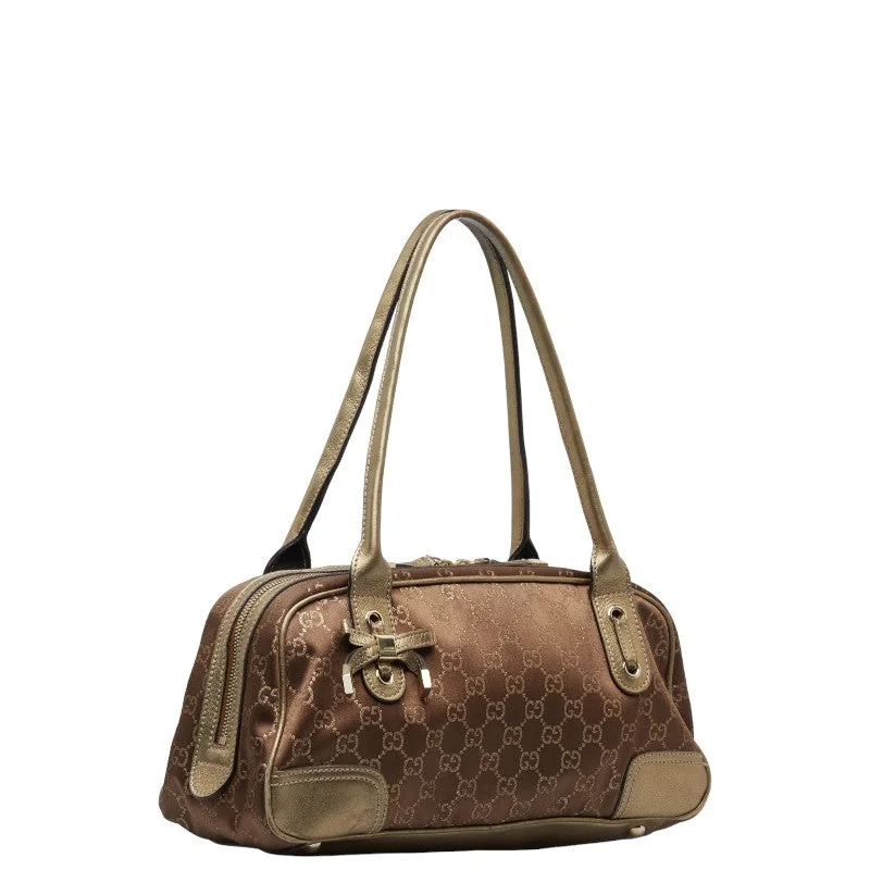 Gucci GG Canvas Princess Handback Shoulder Bag 161720 Brown G Canvas Leather  Gucci