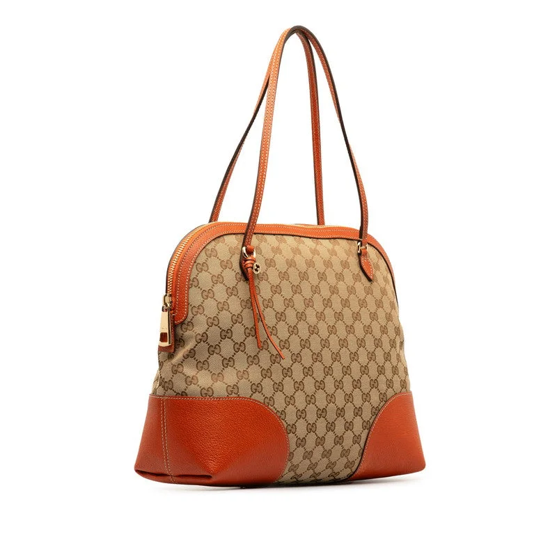 Gucci GG canvas shoulder bag 323673 beige orange canvas leather ladies GUCCI