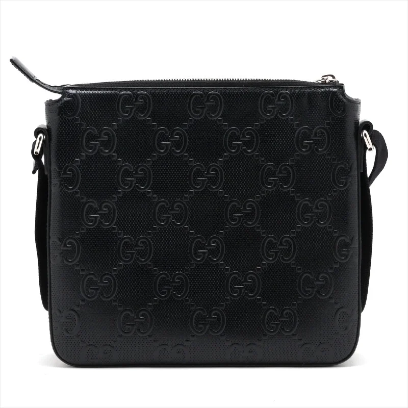 Gucci GG Embos Leather Shoulder Bag 406410 Black