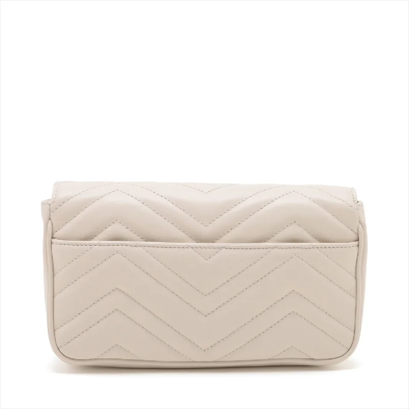 Gucci GG Marmont Leather Shoulder Bag 751526 White