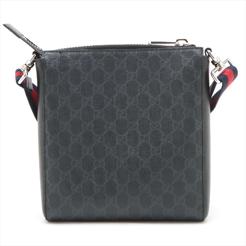 Gucci GG Supreme PVC Leather Shoulder Bag Grey 523599