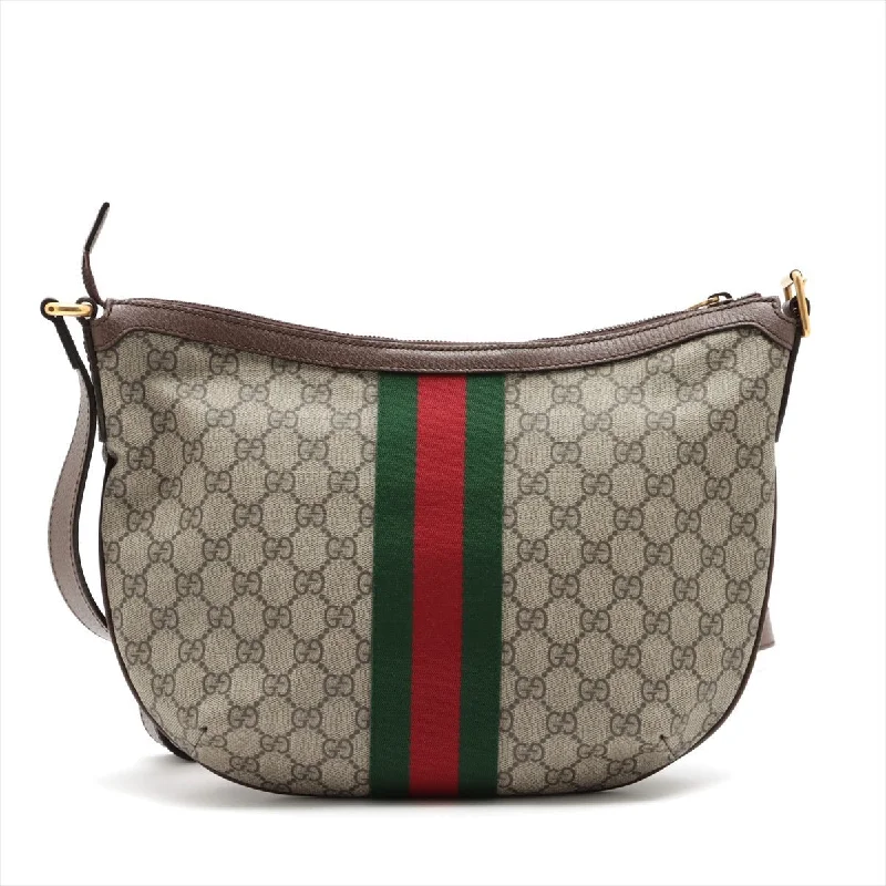 Gucci GG Supreme Shoulder Bag Brown 598125