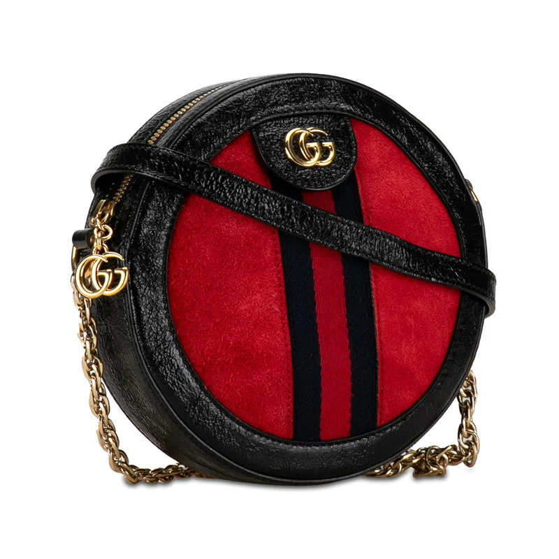 Gucci Ophidia GG Marmont Mini Round  Chain Shoulder Bag