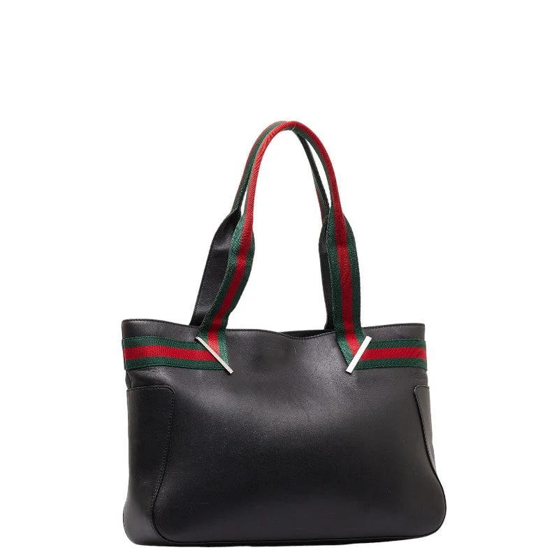 Gucci Sherry Shoulder Bag 73983 Black Multicolor Leather  Gucci