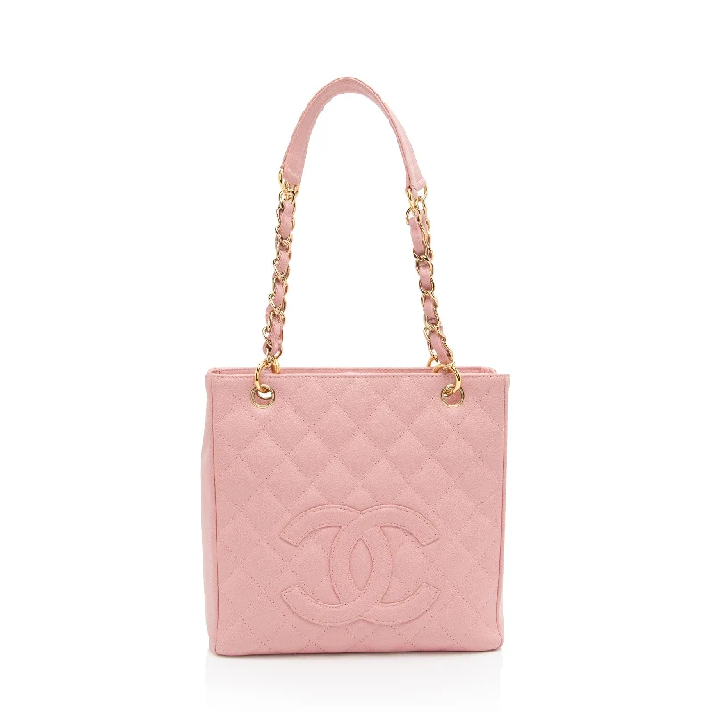 Chanel Caviar Leather Petite Shopping Tote (SHF-ChQICD)