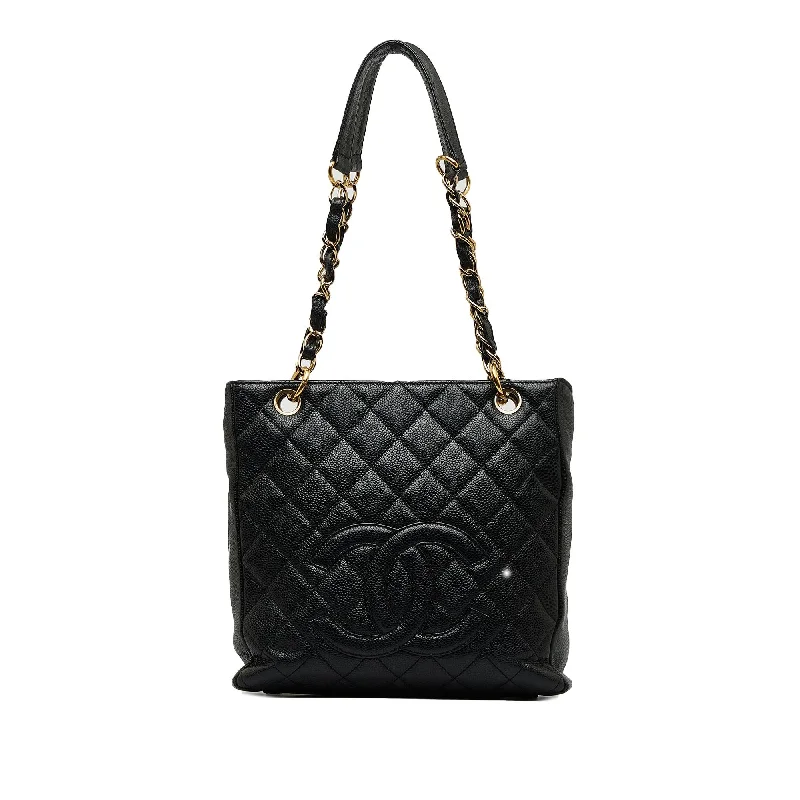 Chanel Caviar Petite Shopping Tote (SHG-ivSuzo)