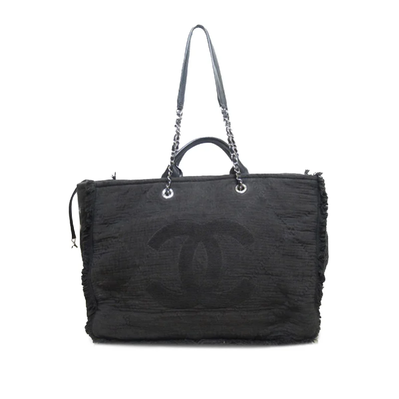 Chanel Large Canvas Double Face Shopping Tote (SHG-o4gXZL)