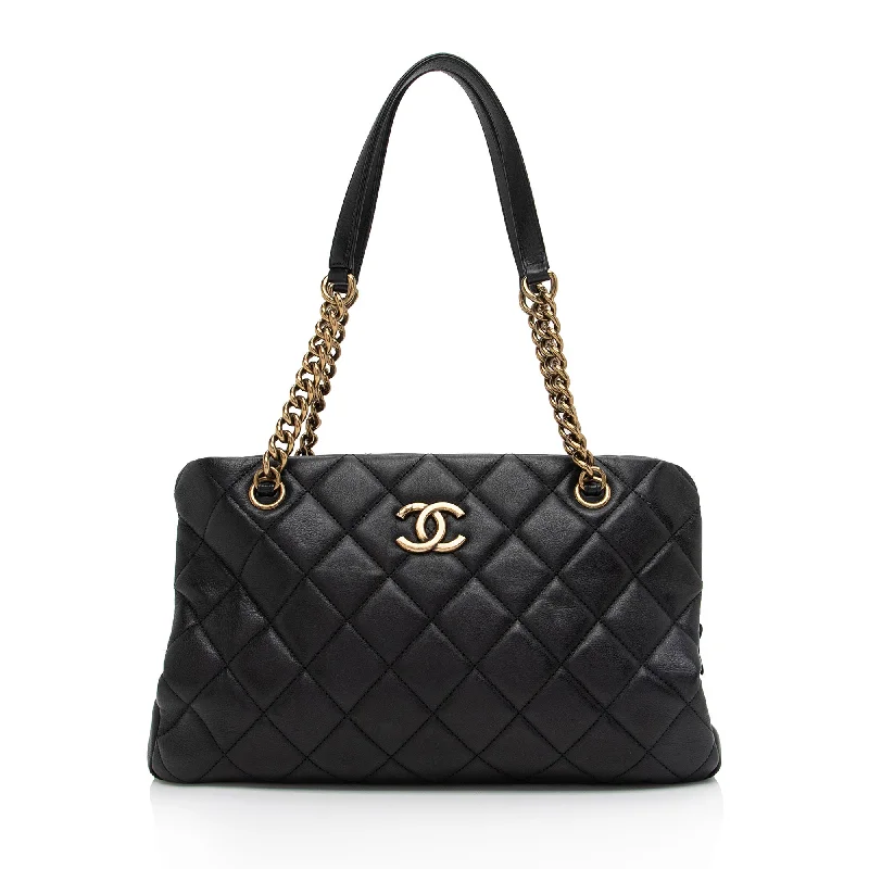 Chanel Quilted Calfskin CC Crown Small Tote (SHF-bToVAu)