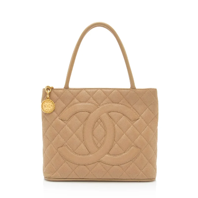 Chanel Vintage Caviar Leather Medallion Tote (SHF-T2hPlQ)