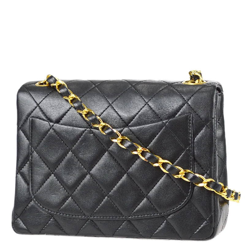 Chanel Black Lambskin Mini Square Flap Bag 17