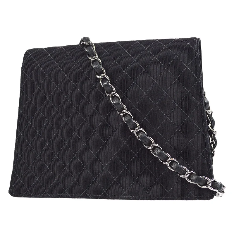 CHANEL * 2005 Emblem Shoulder Bag Mini Black Canvas