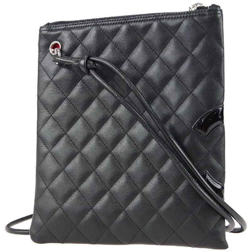 Chanel * Cambon Ligne Shoulder Bag Black Calfskin