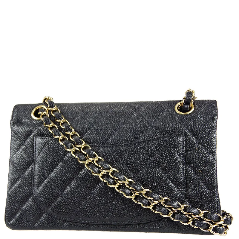 Chanel * 2001-2003 Classic Double Flap Small Shoulder Bag Black Caviar