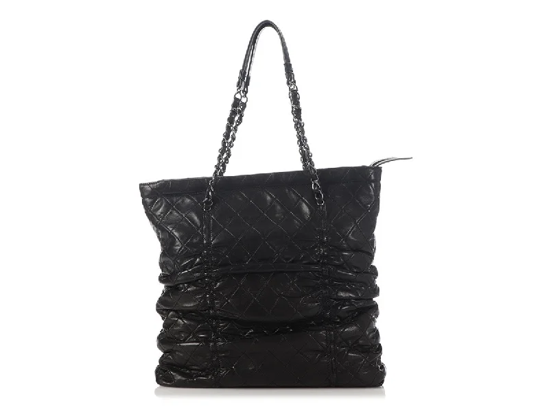 Chanel Black Quilted Lambskin Sharpei Shopping Tote