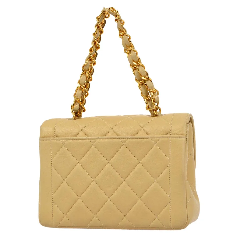 Chanel Beige Lambskin Mini Classic Square Flap Handbag 17