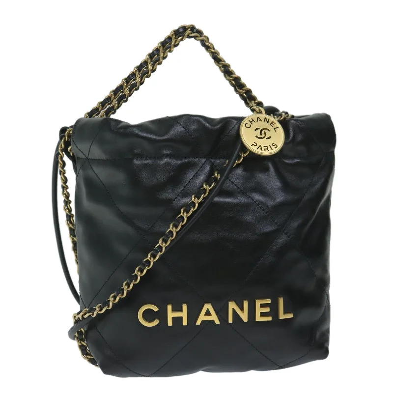 CHANEL CHANEL 22 Chain Hand Bag Leather Black AS3980 CC  59889S