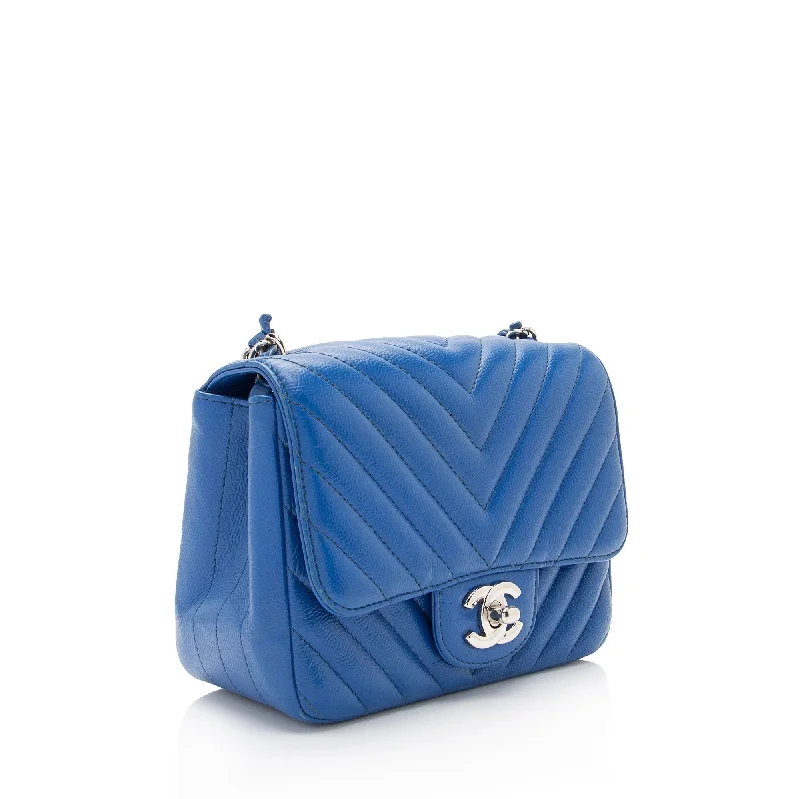 Chanel Chevron Caviar Leather Square Mini Flap Bag (OSPKli)