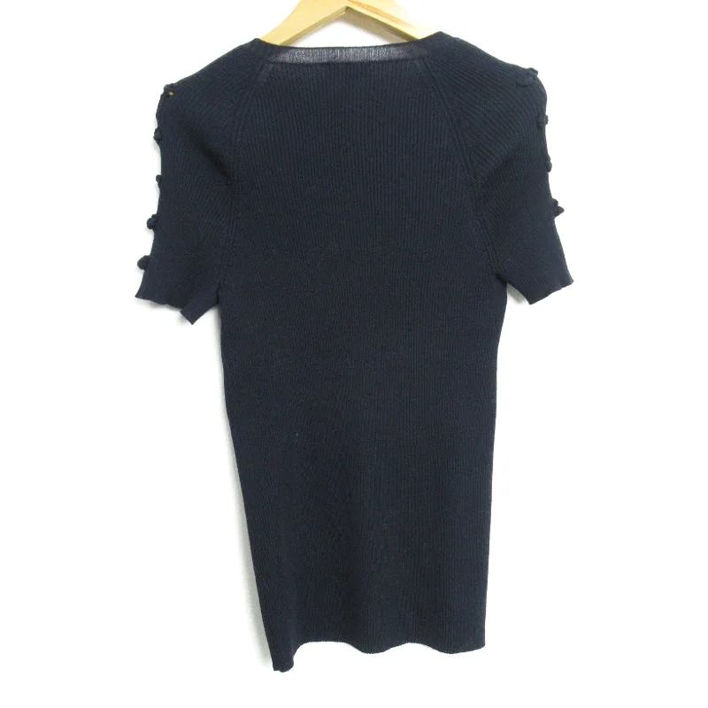 Chanel Half-Hand   Tops Wool  Navy P57026K07446