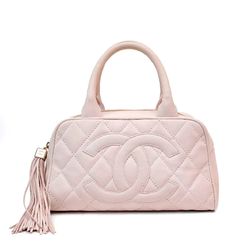 Chanel Light Pink Brushed Caviar Mini Tote with Tassel