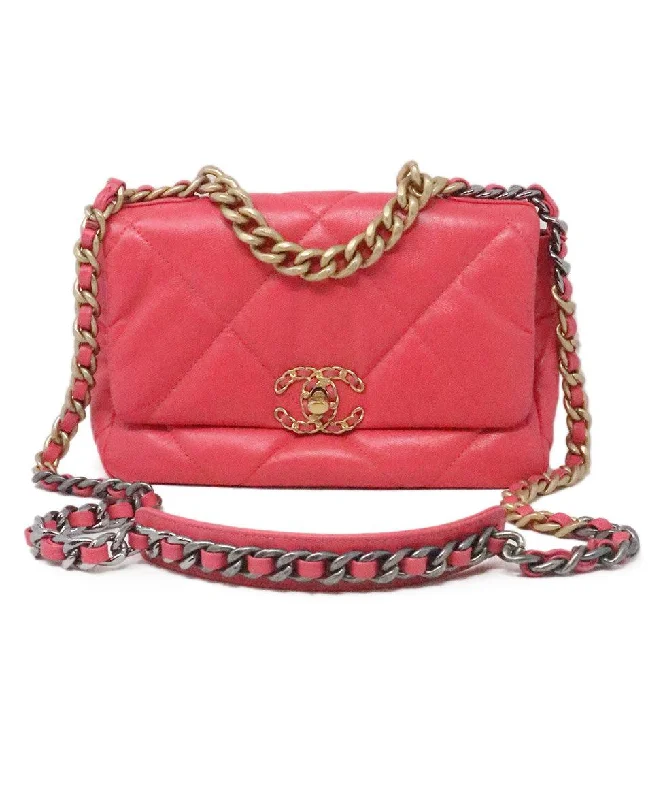 Chanel Pink Leather 19 Flap Bag