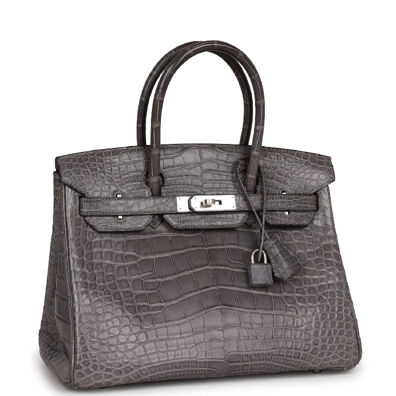 Hermes Birkin 30 Gris Paris Matte Alligator Palladium Hardware