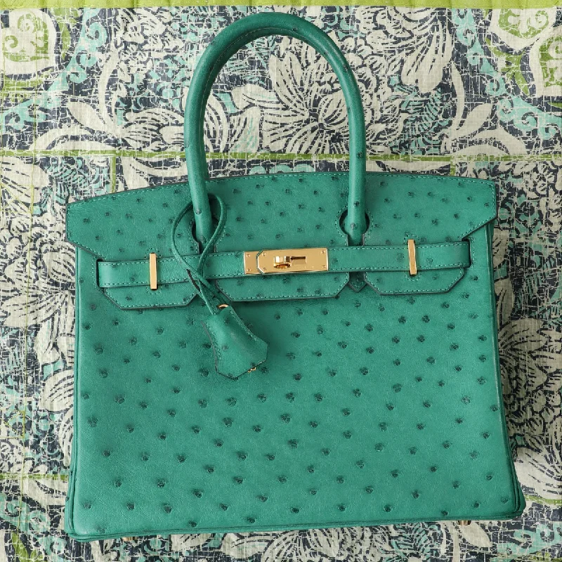 Hermès Vert Vertigo Ostrich Birkin 30