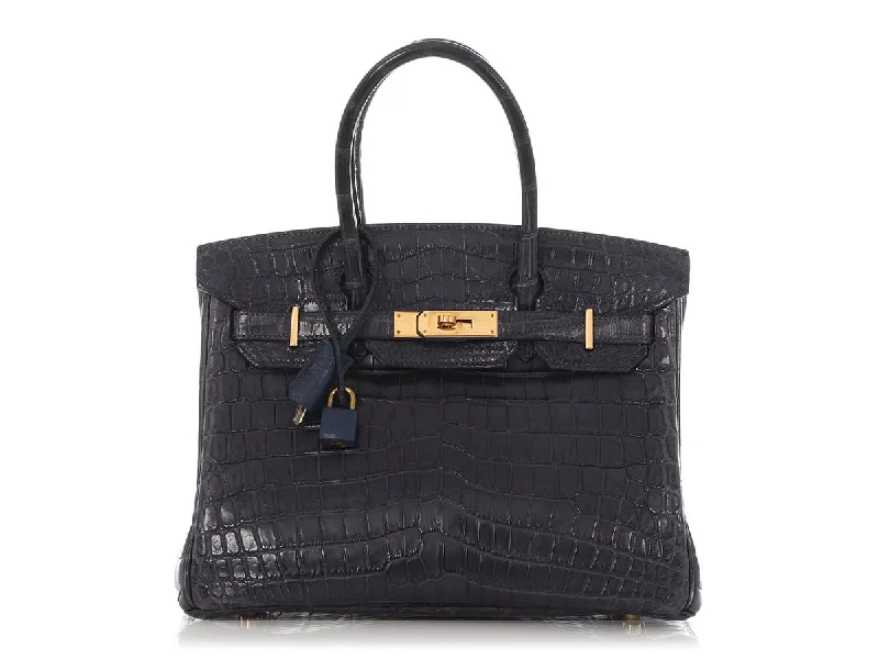 Hermès Blue Indigo Matte Crocodile Niloticus Birkin 30