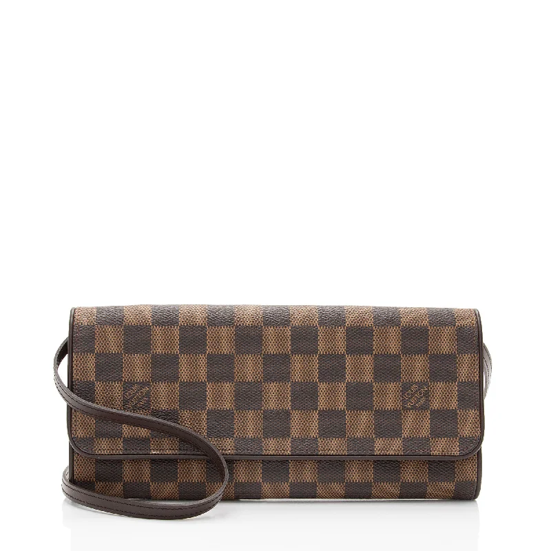 Louis Vuitton Vintage Damier Ebene Pochette Twin GM Shoulder Bag (SHF-fxJodd)