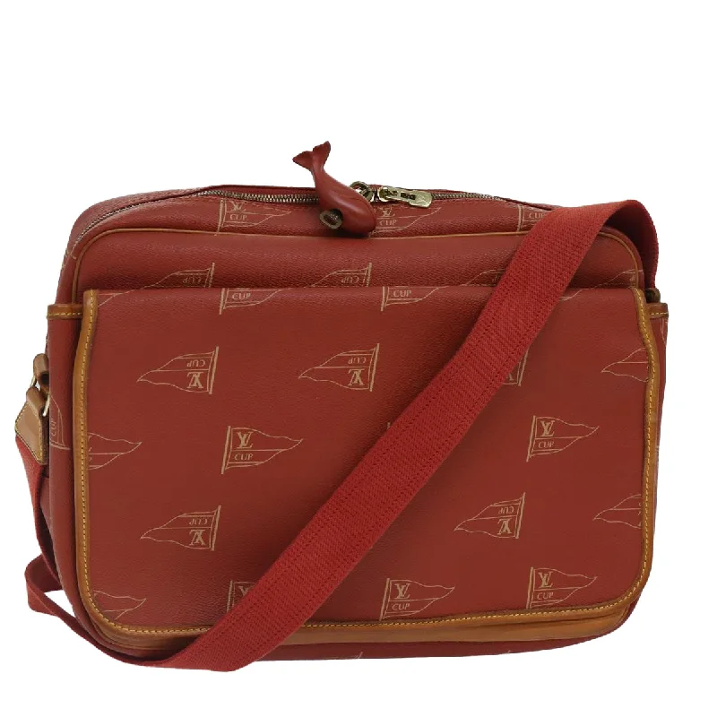 LOUIS VUITTON Cup Calvi Shoulder Bag Red Aboganie M80028 LV Auth bs16944