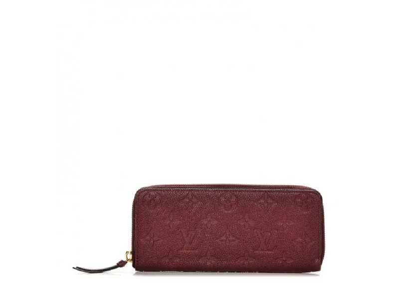 Louis Vuitton Clémence Wallet Monogram Empreinte Leather Raisin